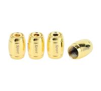 Partuto 1 Set 14x11MM Universal Tire Valve Stem Caps - Car Wheel Valve Cap Anti Crash Valve Stem Cover Tyre Valve Dust Cap Tire Valve Cap - Aluminium Alloy Zinc Alloy Gold Tone Barrel
