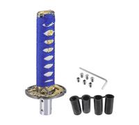 Partuto 1 Set 20cm Universal Shift Knob - Car Gear Shifter Knob with 4 Adapter for Automatic and Manual Vehicle - Aluminum Alloy Iron Blue White