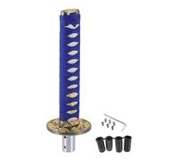 Partuto 1 Set 26cm Universal Shift Knob - Car Gear Shifter Knob with 4 Adapter for Automatic and Manual Vehicle - Aluminum Alloy Iron Blue White