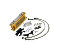 Partuto 1 Set Gold Tone Engine Oil Cooler Standard Cooling Radiator Kit Universal for Dirt Bike Pit Bike Monkey Bike ATV Quad 50CC-160CC Engines Replacement