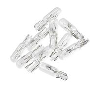 Partuto 10 Pcs DC 12V T5 W1.2W Universal Car T5 LED Lights Bulb - Plastic Metal White
