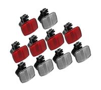 Partuto 10 Pcs Universal Cycling Reflector Kit - Plastic Red White
