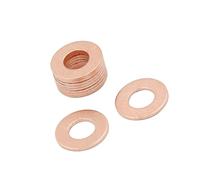 Partuto 10pcs 7mm Inner Diameter Copper Washers Flat Sealing Gaskets Ring Replacement