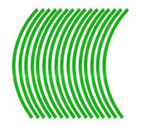 Partuto 16 Pcs Wheel Rim Stickers Arc-Shape Car Wheel Rim Tapes Decoration Stickers for 17"-19" Rim Light Green PET