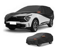 Partuto 190T-PU Black Full Car Cover for Kia Sportage 2010-2024 | All-Weather, Waterproof, UV-Resistant, Outdoor Full Exterior Protection, Right Side Zipper
