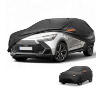 Partuto 190T-PU Black Full Car Cover for Toyota C-HR Right Side Zipper | All-Weather, Waterproof, UV-Resistant, Outdoor Full Exterior Protection, Right Side Zipper