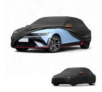 Partuto 190T-PU Waterproof Full Car Cover for Hyundai Ioniq 5 w/Zipper | All Weather Sun Rain Protection, Full Cover, Left Side Zippers, Black