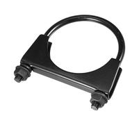 Partuto 1pc 2.76" Universal Car U-Bolt Exhaust Clamp - Stainless Steel Black