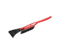 Partuto 1pc 53cm Universal Car Ice Scraper Brush with Broom - SUV Snow Frost Remover for Car Truck RV Windscreen Side Window Anti Crash - Plastic Nylon Red
