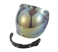 Partuto 1pc Universal Motorcycle Helmet Visor Shield - Motorcycle Helmet Visor Replacement Anti-UV - Resin Gold Tone,Black