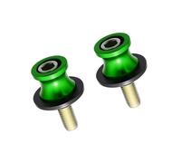 Partuto 2 Pcs 10mm Metal Motorcycle Rear Stand Swing Arm Spool Sliders Green Replacement
