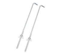 Partuto 2 Pcs 23x0.6cm Universal Car Battery Hook Clamp - Metal Silver Tone
