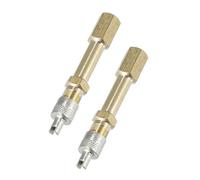 Partuto 2 Pcs 50mm Universal Tire Valve Stem Extension - Brass Brass Tone