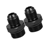 Partuto 2 Pcs AN6-M18x1.5 Universal Flare Coupler Fitting Adapter - Aluminum Alloy Black