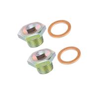 Partuto 2 Pcs M16X1.5 Steel Engine Oil Drain Plug Screw with Seal Ring for Peugenot for Citroen for Mini Bronze Tone Replacement