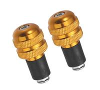 Partuto 2 Pcs Universal Motorcycle Bar Ends Plugs - Aluminum Alloy Gold Tone