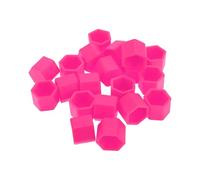 Partuto 20 Pcs Wheel Lug Nut Bolt Rims Tire Nut Screws Dust Cap Cover Nut Protection Silicone Fluorescent Pink 2.2x19x20.2mm