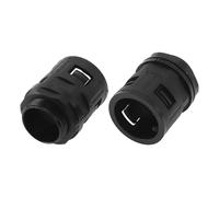 Partuto 28mm / PG21 Cable Glands 28.5mm / 1.12" Bellows Quick Connector Straight PA6 Nylon Black 2 Pcs