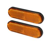 Partuto 2pcs 3.98"x1.18" Universal Reflector - Oval Motorcycle Bike Safety Reflector Increase Visibility and Safety on the Road - Plastic Orange
