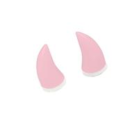 Partuto 2pcs Car Motorcycle Helmet Bull Horn Style Decoration Stickers Pink Replacement