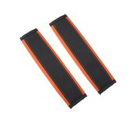 Partuto 2pcs Car Seat Belt Cover Neck Mat Faux Leather Black Orange Replacement