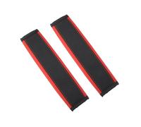 Partuto 2pcs Universal Car Seat Belt Cover Neck Mat Faux Leather Black Red Replacement
