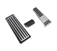 Partuto 3 Pcs Automatic Foot Pedal Pads Foot Accelerator Pedal Covers for Volvo S90 2017-2020 Stainless Steel Silver Tone