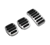 Partuto 3 Pcs Manual Foot Pedal Pads Foot Accelerator Pedal Covers for Volvo V60 2011-2017 Stainless Steel Silver Tone