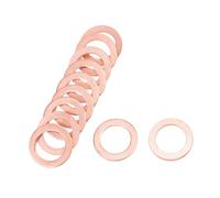 Partuto 30 Pcs 12mm x 18mm x 1.5mm Universal Flat Washer for Screw Bolt - Copper Copper Tone