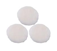 Partuto 3pc 6" 150mm Universal Wool Polishing Buffing Pad - Auto Woolen Buffing Waxing Pad Car Polisher Buffer Drill Attachment Hook & Loop Wool White