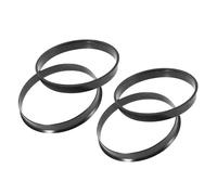 Partuto 4 Pcs 72.5-74.1mm Universal Hub Centric Rings - Plastic Black