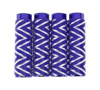 Partuto 4 Pcs Aluminum Alloy Anti-Skid Bike Pegs 100mm Length Wave Texture Bicycle Backseats Stands Cycling Foot Pegs 3/8 Inch Axles Blue