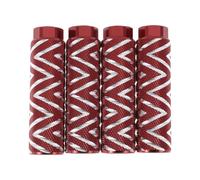 Partuto 4 Pcs Aluminum Alloy Anti-Skid Bike Pegs 100mm Length Wave Texture Bicycle Backseats Stands Cycling Foot Pegs 3/8 Inch Axles Red