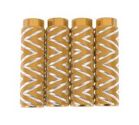 Partuto 4 Pcs Aluminum Alloy Anti-Skid Bike Pegs 100mm Length Wave Texture Bicycle Backseats Stands Cycling Foot Pegs 3/8 Inch Axles Gold Tone