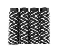 Partuto 4 Pcs Aluminum Alloy Anti-Skid Bike Pegs 100mm Length Wave Texture Bicycle Backseats Stands Cycling Foot Pegs 3/8 Inch Axles Black
