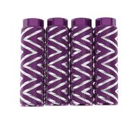 Partuto 4 Pcs Aluminum Alloy Anti-Skid Bike Pegs 100mm Length Wave Texture Bicycle Backseats Stands Cycling Foot Pegs 3/8 Inch Axles Purple