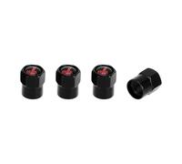 Partuto 4 Pcs Finger Pattern Tire Valve Stem Caps for Car Tyre Valve Dust Covers Decorative Aluminum Alloy Rubber Black Red 8x12mm