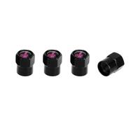Partuto 4 Pcs Finger Pattern Tire Valve Stem Caps for Car Tyre Valve Dust Covers Decorative Aluminum Alloy Rubber Black Pink 8x12mm