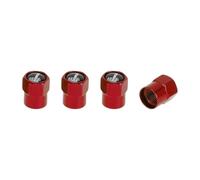 Partuto 4 Pcs Finger Pattern Tire Valve Stem Caps for Car Tyre Valve Dust Covers Decorative Aluminum Alloy Rubber Red White 8x12mm