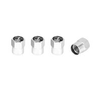 Partuto 4 Pcs Finger Pattern Tire Valve Stem Caps for Car Tyre Valve Dust Covers Decorative Aluminum Alloy Rubber Silver Tone White 8x12mm