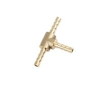 Partuto 4mm Hose Barb Brass Joiner Tee 3 Way Adaptor for Air Water Oil Pipe Replacement