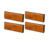 Partuto 4pcs 3.46"x1.26" Universal Reflector - Rectangle Motorcycle Bike Safety Reflector Increase Visibility and Safety on the Road - Plastic Orange