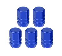 Partuto 5 Pcs 0.43"x0.39"x0.63" Universal Tire Wheel Valve Stem Caps - Car Tire Valve Dust Caps Durable - Aluminum Alloy Blue