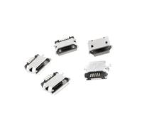 Partuto 5 Pcs Micro USB Type B Female Socket 180 Degree 5-Pin SMT Soldering Jack Replacement