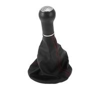 Partuto 5 Speed Manual Gear Shifter Knob with Cover - Car Shift Lever Knob - for Volkswagen Polo Classic 6N 1996-2001 Plastic Faux Leather Black Red - 1 Pc
