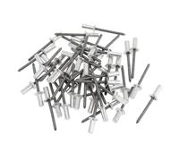 Partuto 50 Pcs Countersunk Head Closed Sealing Rivets 4.8mm Grip Diameter 12mm Grip Length 9.5mm Aluminum Alloy Iron Silver Tone