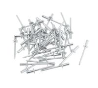 Partuto 50 Pcs Dome Head Closed Sealing Rivets 4mm Grip Diameter 10mm Grip Length 8mm Iron Iron Silver Tone