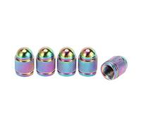 Partuto 5pcs 11x17mm Universal Tire Valve Stem Caps - Car Wheel Valve Cap Anti Crash Valve Stem Cover Tyre Valve Dust Cap Tire Valve Cap for Car SUV Bike Truck Motorcycle - Copper Colorful