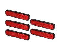 Partuto 5pcs 3.66"x0.83" Universal Reflector - Oval Motorcycle Bike Safety Reflector Increase Visibility and Safety on the Road - Plastic Red