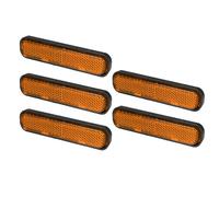 Partuto 5pcs 3.66"x0.83" Universal Reflector - Oval Motorcycle Bike Safety Reflector Increase Visibility and Safety on the Road - Plastic Orange